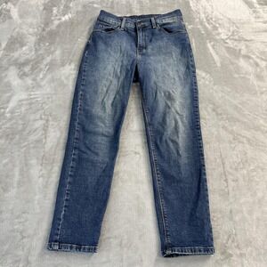 Mott & Bow Mom Jeans Womens 27 Blue Medium Wash High Rise Stretch Ankle Denim